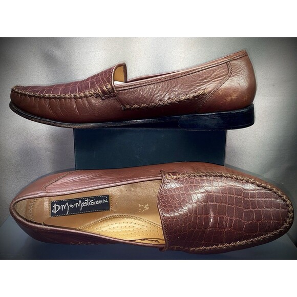 DM Mastroianni Italian Croc-Embossed Leather Loafers Men’s Size 12 FREE SHIPPING main image 4